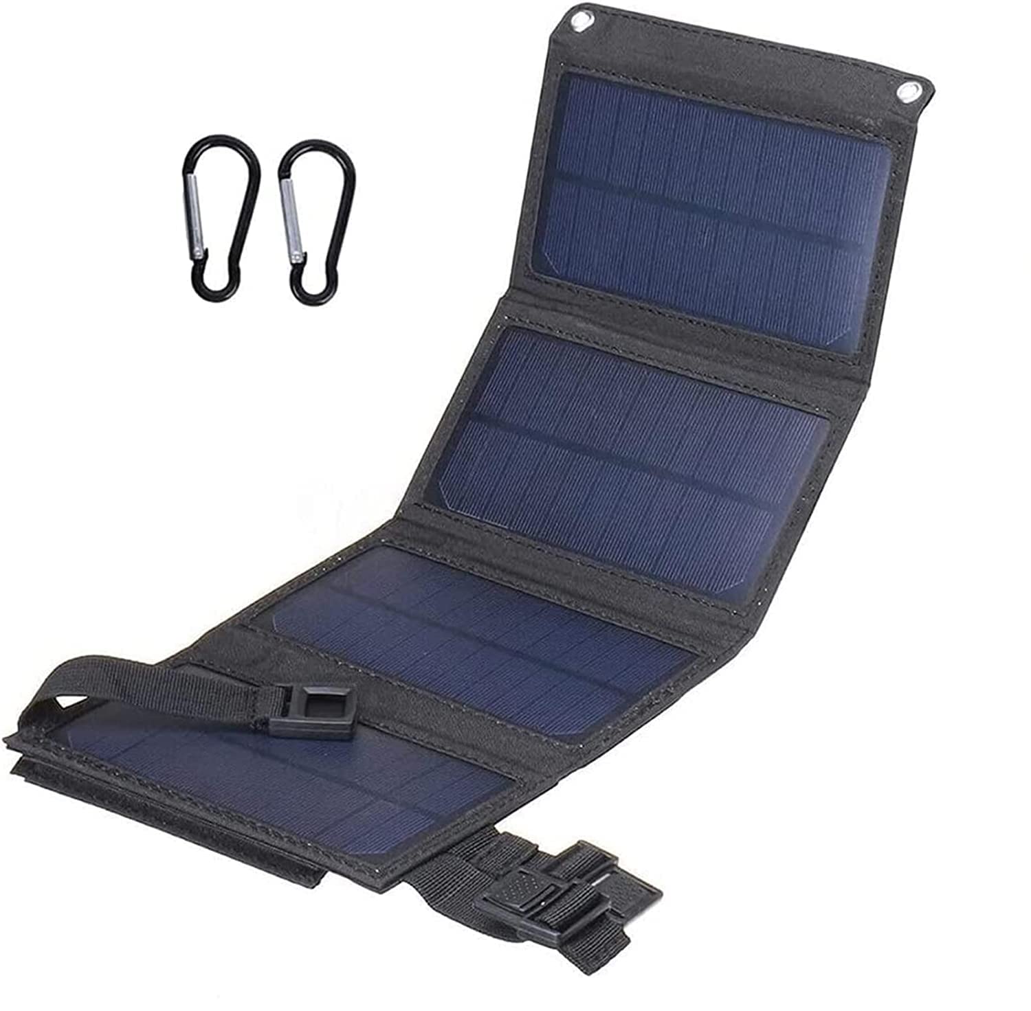 8W Foldable Solar Panel Portable Power Station Generator with USB Port, Solar Panel Charger for Home Outdoor Camping Hiking (SPB8W-4U) Black-image-20