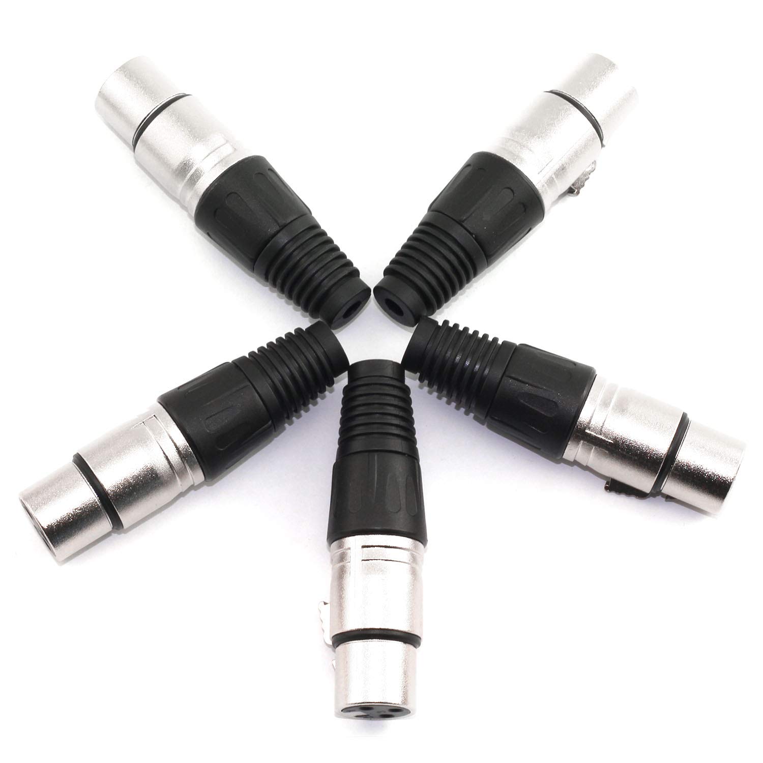 DGZZI - Confezione da 5 connettori femmina a 3 pin XLR a saldatura per microfono, connettori audio per cavi Cannon