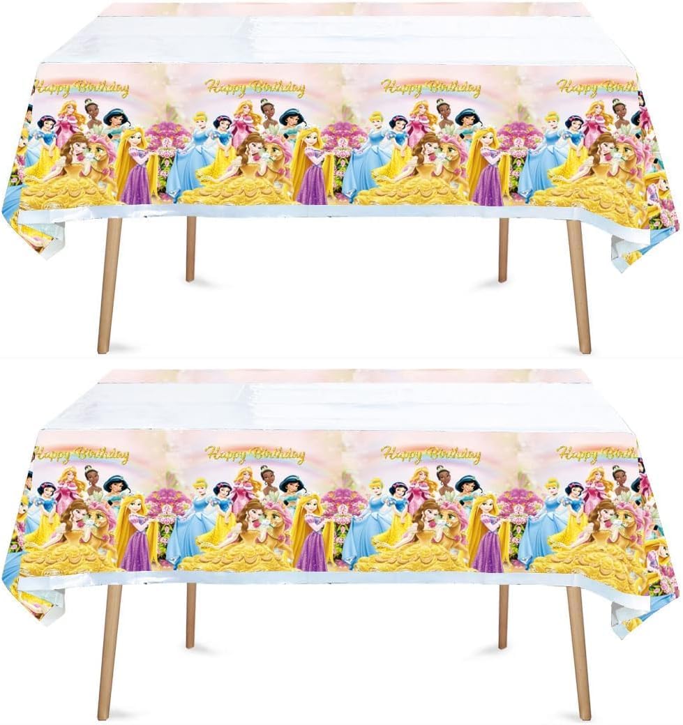 2 Pc Birthday Party Decorations - Disposable Plastic Tablecloth Disposable Table Cover | Birthday Party Supplies Decorations (Pink)