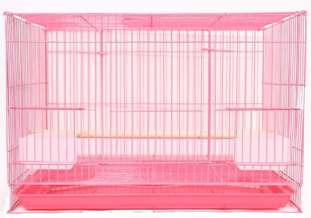 HTTGDGDH Professional Birdcage Pet Supplies Bird Carrier Gardening Decor Bird Cages For Parakeets, Parrot Cages For Large Birds, Domestic Iron Animal Cage, Rabbit Budgie Squirre,Pink 38cm