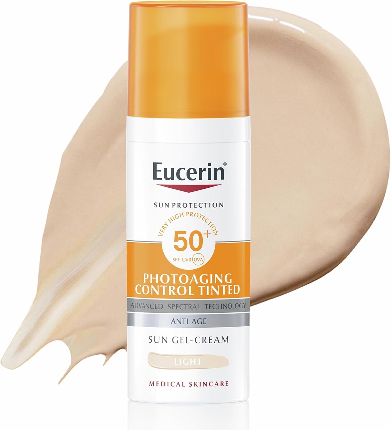 Eucerin Oil Control Sun Gel-Cream Dry Touch SPF 50+ 50ml, Unscented Sun Protection Gel for Sensitive, Oily and Acne-Prone Skin, Fast-Absorbing Sunscreen with UV Filter