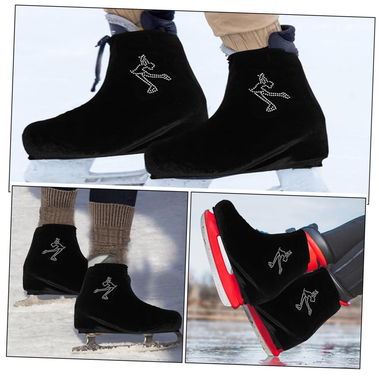 SUPVOX Copripattini Pattini da Hockey Soprapattini Protezioni per Pattini da Ghiaccio Scarpe da Pattinaggio Accessori per Pattini Protezioni per Pattini da Figura Copripattini da