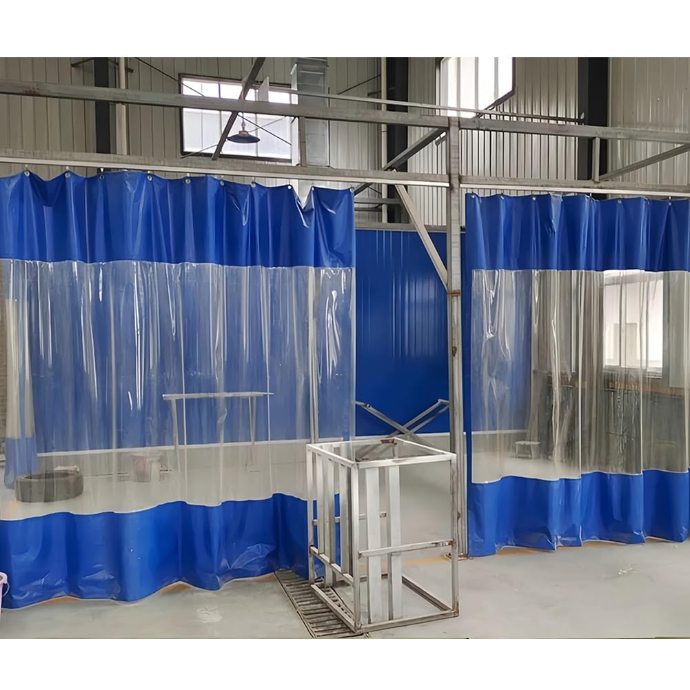 Partición impermeable resistente con ojales, vinilo industrial para lavado de coches, fábricas, patios al aire libre y uso comercial, solución divisora resistente a la intemperie