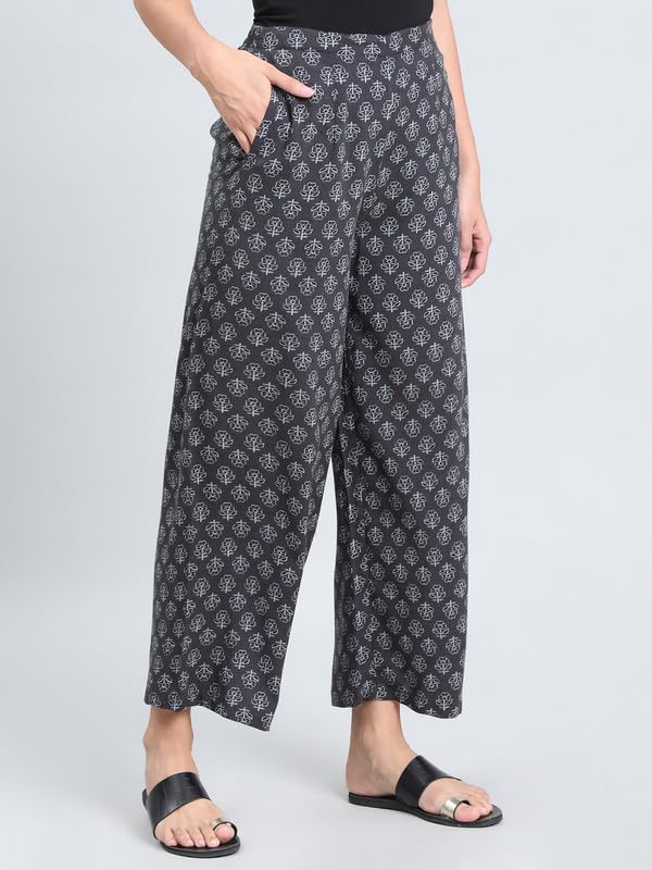 Image of GO COLORS Soft Viscose Printed Palazzo Full Length for Women| Breathable, Mid Rise