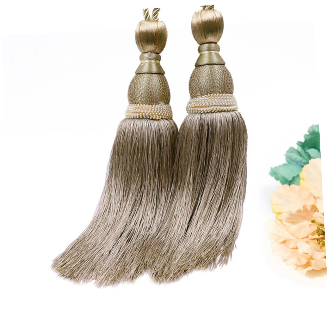 Attaches de Rideaux, Supports de Rideaux, 2 pièces de Rideau à Pompon, Boucle de Rideau à Boule Simple, Sangle de Rideau à Pompon (comme indiqué sur la Photo)