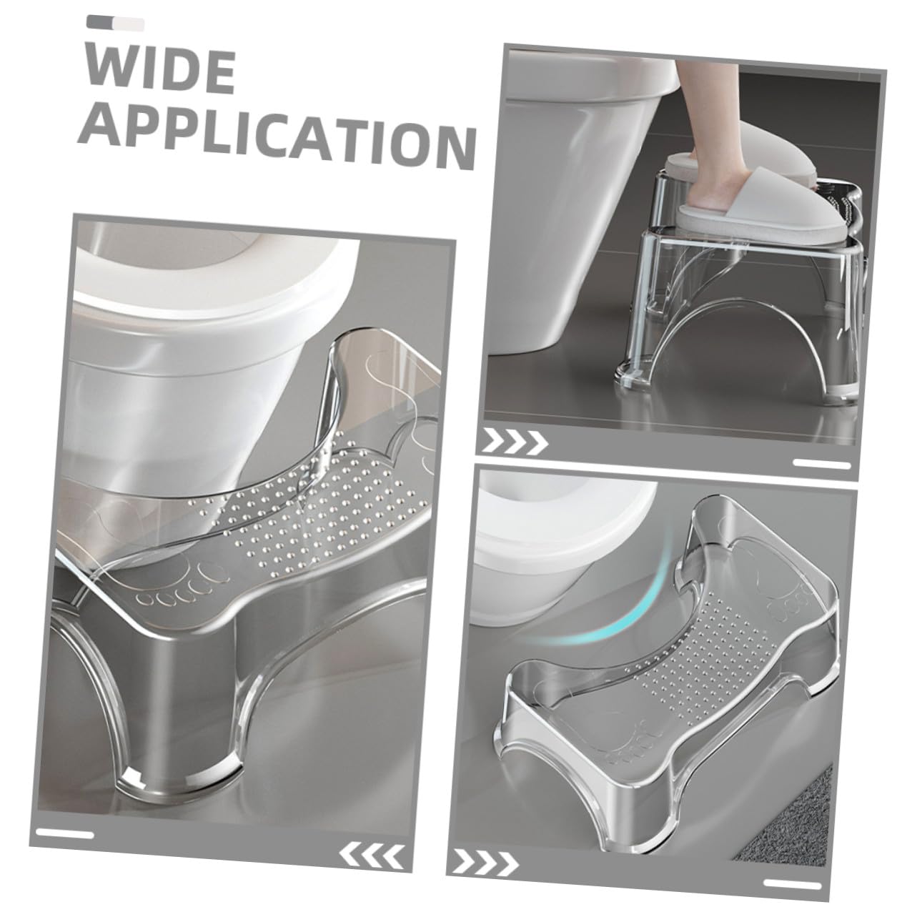 Sgabello per Wc Trasparente Antiscivolo Multifunzione Sgabello Bagno Elevato per Indipendenza e Allenamento Vasino Pedana per Toilette per Uso Quotidiano