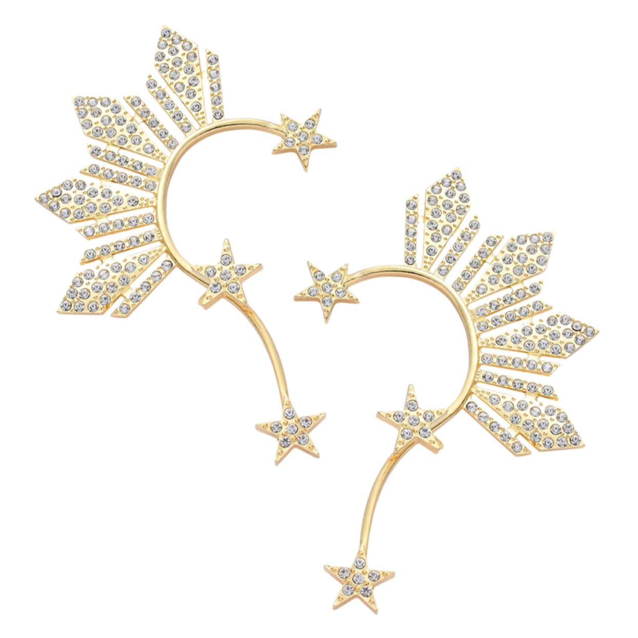 4pares Pendientes De Para Mujeres Pendientes De Orejeras De De Rhinestone Elegantes