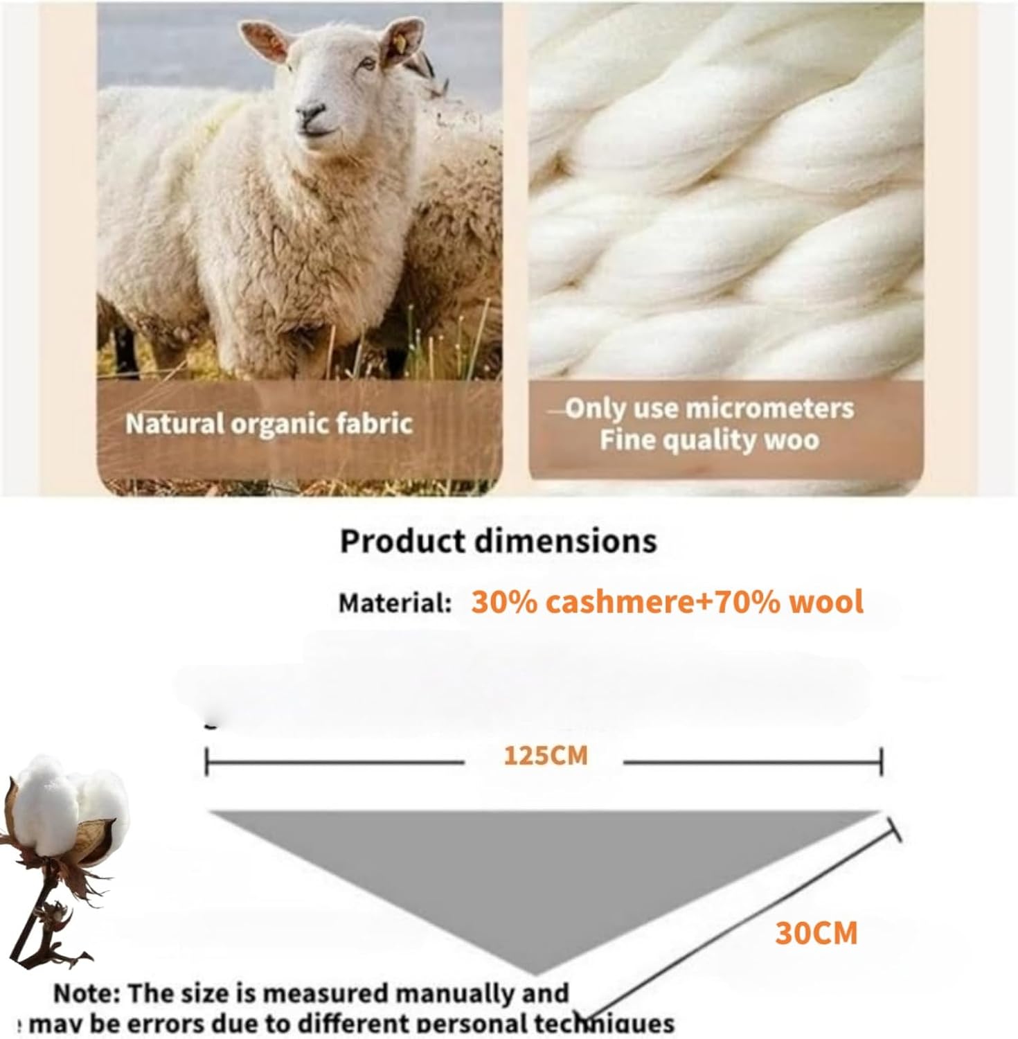 cashmere Knit Triangle Scarf for cashmere Women Head Scarf Neckerchief Aesthetic Accessories Streetwear Triangle Shawl - Image 7