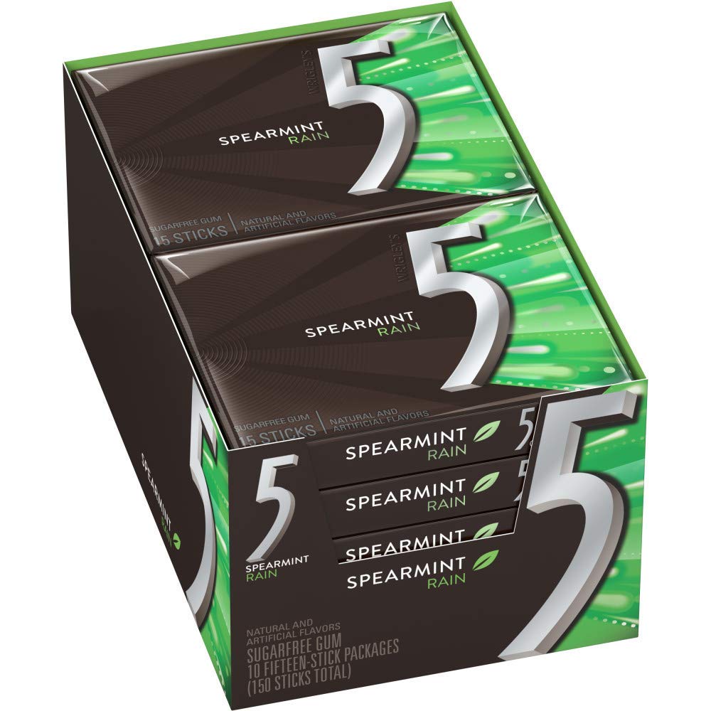 Wrigleys 5 Gum Rain Spearmint Gum (10 Packs of 15 Pieces) (B0BSNVQVVG) Amazon Price History, Amazon Price Tracker