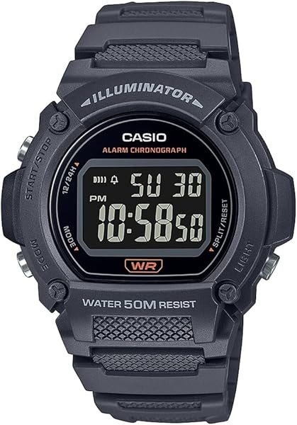 Casio W219H Series | Men’s Digital Watch | 50M WR | LED Illuminator | 100 SEC Chronograph | 1/100 SEC Stopwatch | Daily Alarm | Hourly Time Signal | Auto Calendar | 7 Year Battery