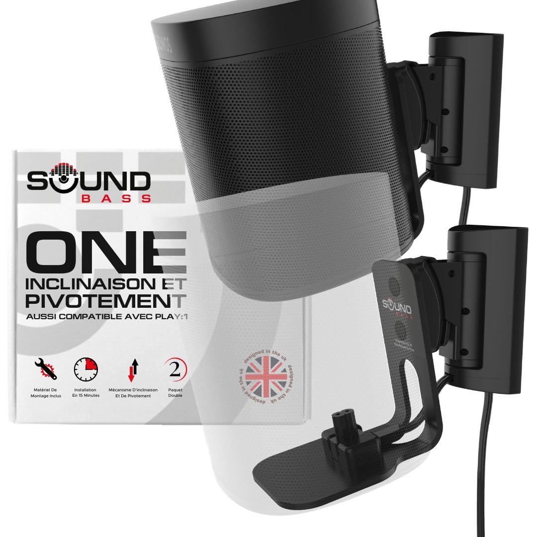 Sound bass Support Mural One, GEN2, One SL, Play:1, Noir, Double