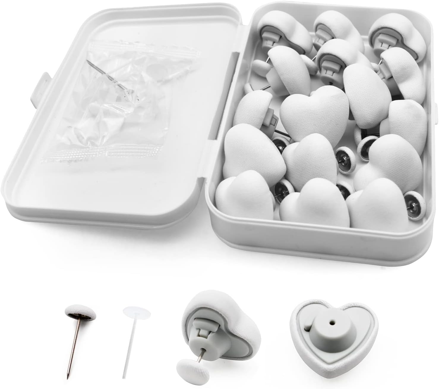 MQUPIN Duvet Cover Clips, 16Pcs Heart Duvet Pins Keep Comforter from