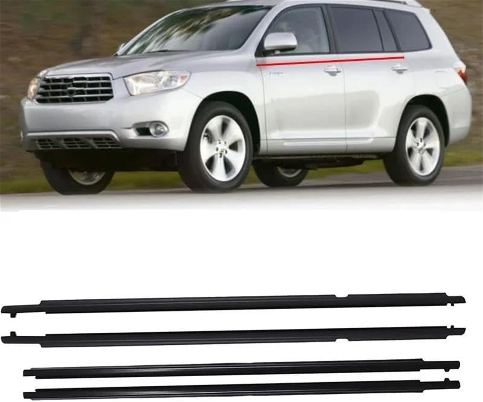 Uszczelka gumowa automatyczna Dla TOYOTA dla Highlander 2008 2009 2010 uszczelka okna samochodu szklana taśma