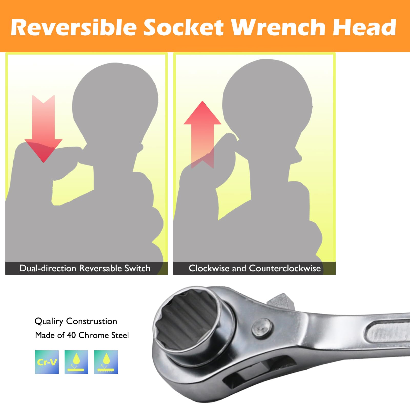 WEDO Scaffold Podger Ratchet Wrench, Ratchet Podger Spanner, One Side Socket Spanner,Quick Release Spud Wrench - Image 3