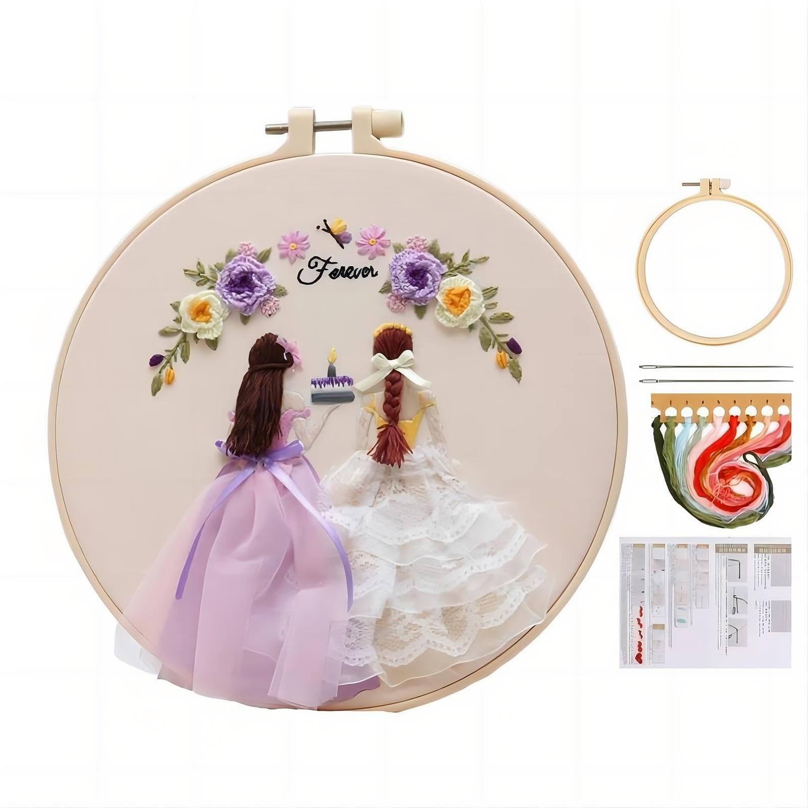 Embroidery Kit For Beginner Adults Stamped Cross Stitch Kits For Adults Beginners Flower Hand Embroidery Starter Needlepoint Kit