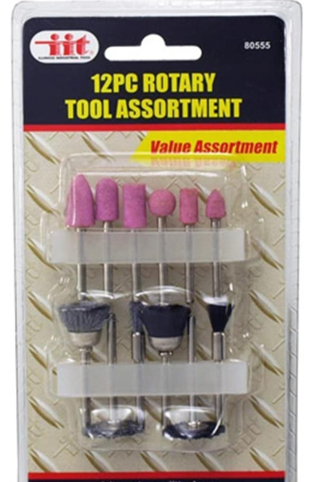 Malik 12pcs Rotary Tools Assortment's Set Hobby Craft Die Grinder Accessory Set (1/8 Shank)