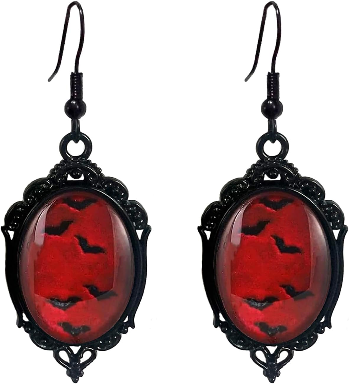 Gothic Bat Earrings for Women Vintage Crystal Glass Dangle Earrings Punk Dark Victorian Earrings Halloween Jewelry Accessories