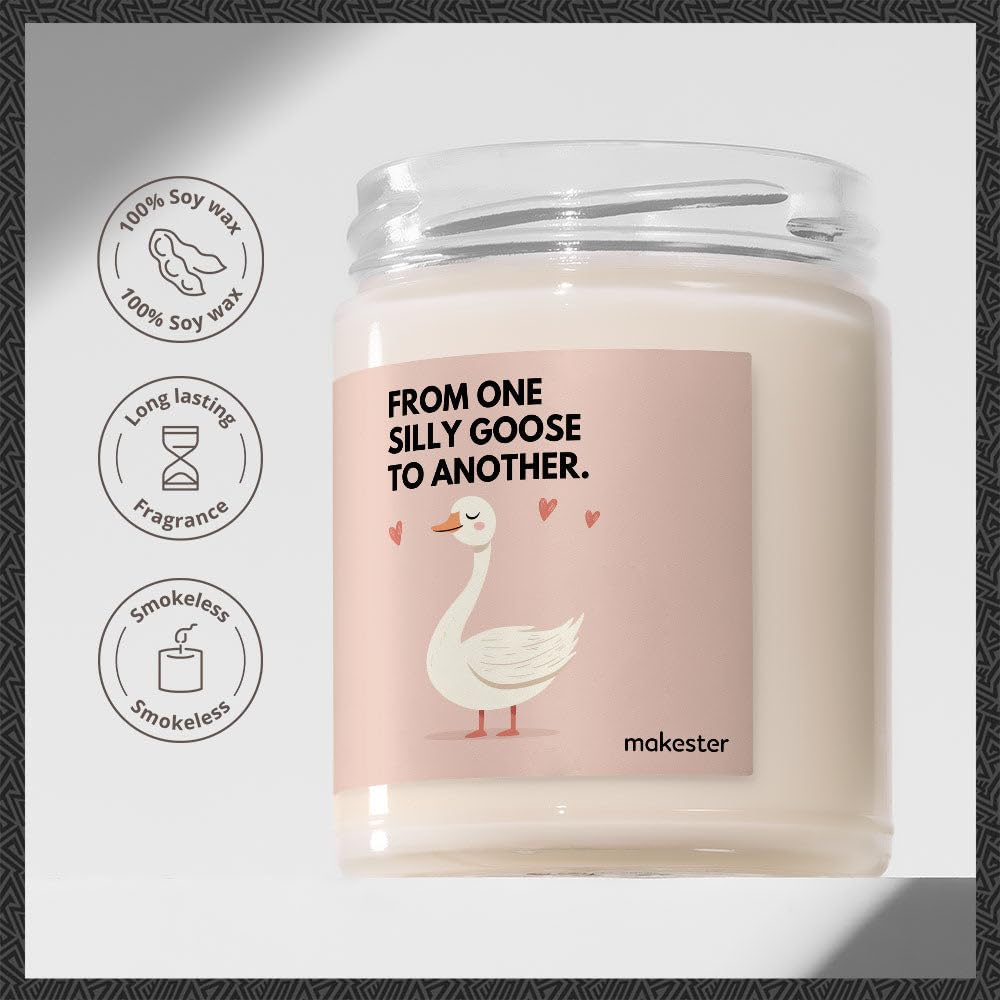 Goose Gifts - Luxury Soy Wax Candle - Vanilla, Jasmine, Sugared Almond - Makester, White, 220g - Image 2