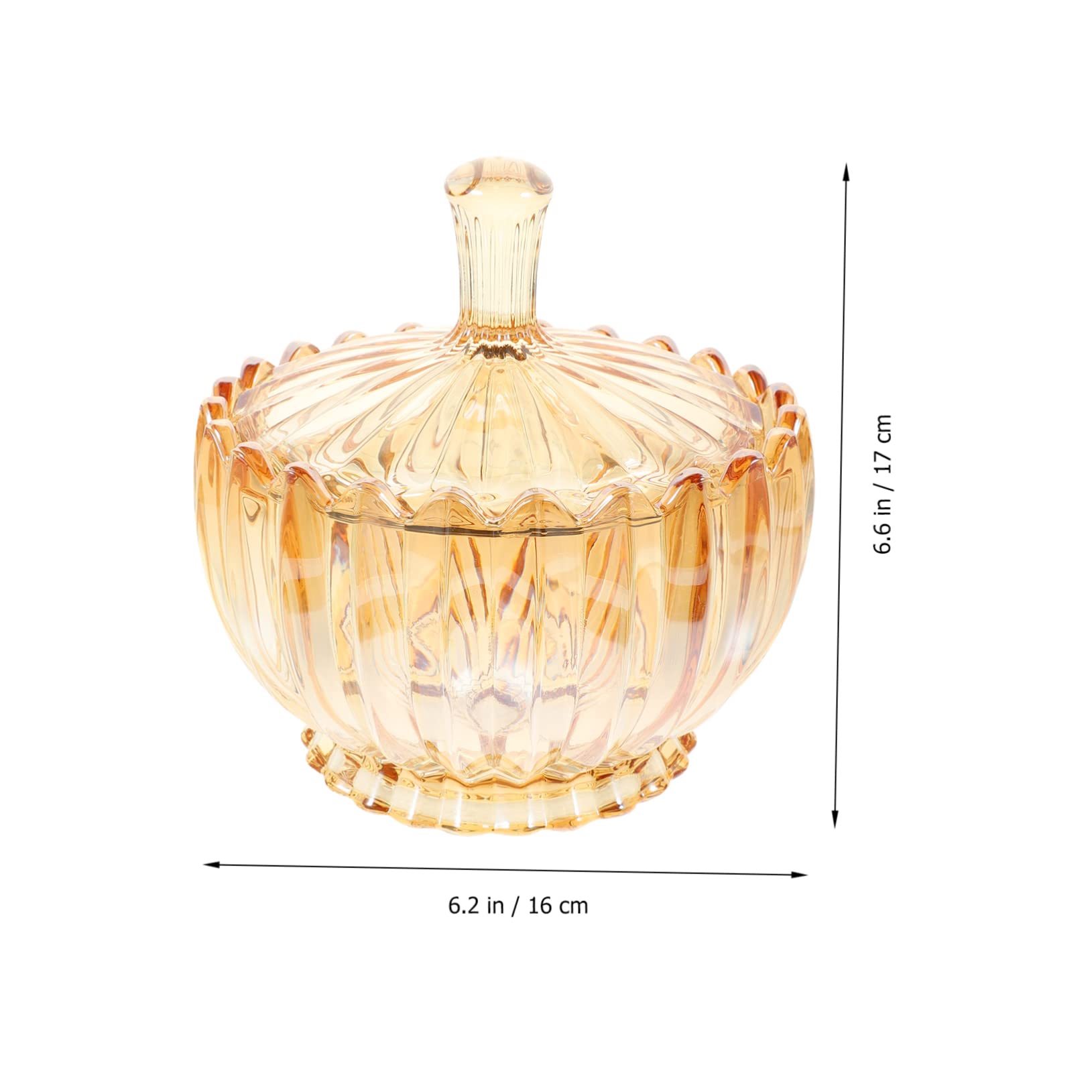 Embossed Glass Candy Jar Mit Deckel Eleganter Glasbehälter Für Schmuck Süßigkeiten Und Snacks Stilvolle Aufbewahrung Für Zuhause Amberfarbener Sicherer Glasbehälter Für