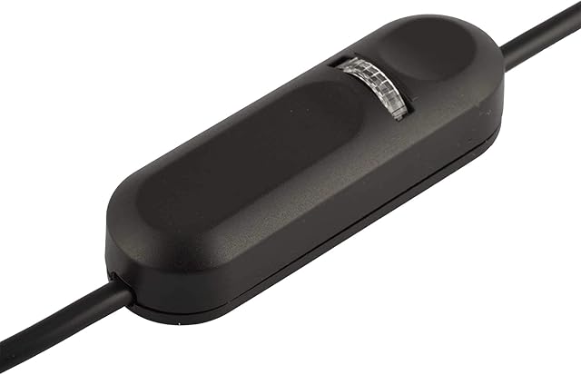 ElekTek in Line Rotary Dimmer Switch Rated 20-160w 240v AC 3 Core Suitable for Incandescent Lamps and Bulbs Black
