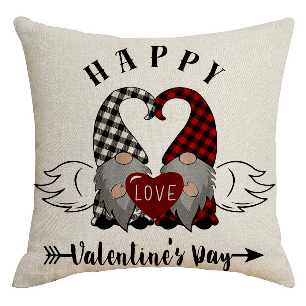 LYNZYM Valentines Day Square Cushion Covers,Throw Pillows Decorative Pillowcase, Cotton Linen Cushion Case for Home ,Room ,Chair ,Wedding Decor , Car,Decoration, 18”x18”