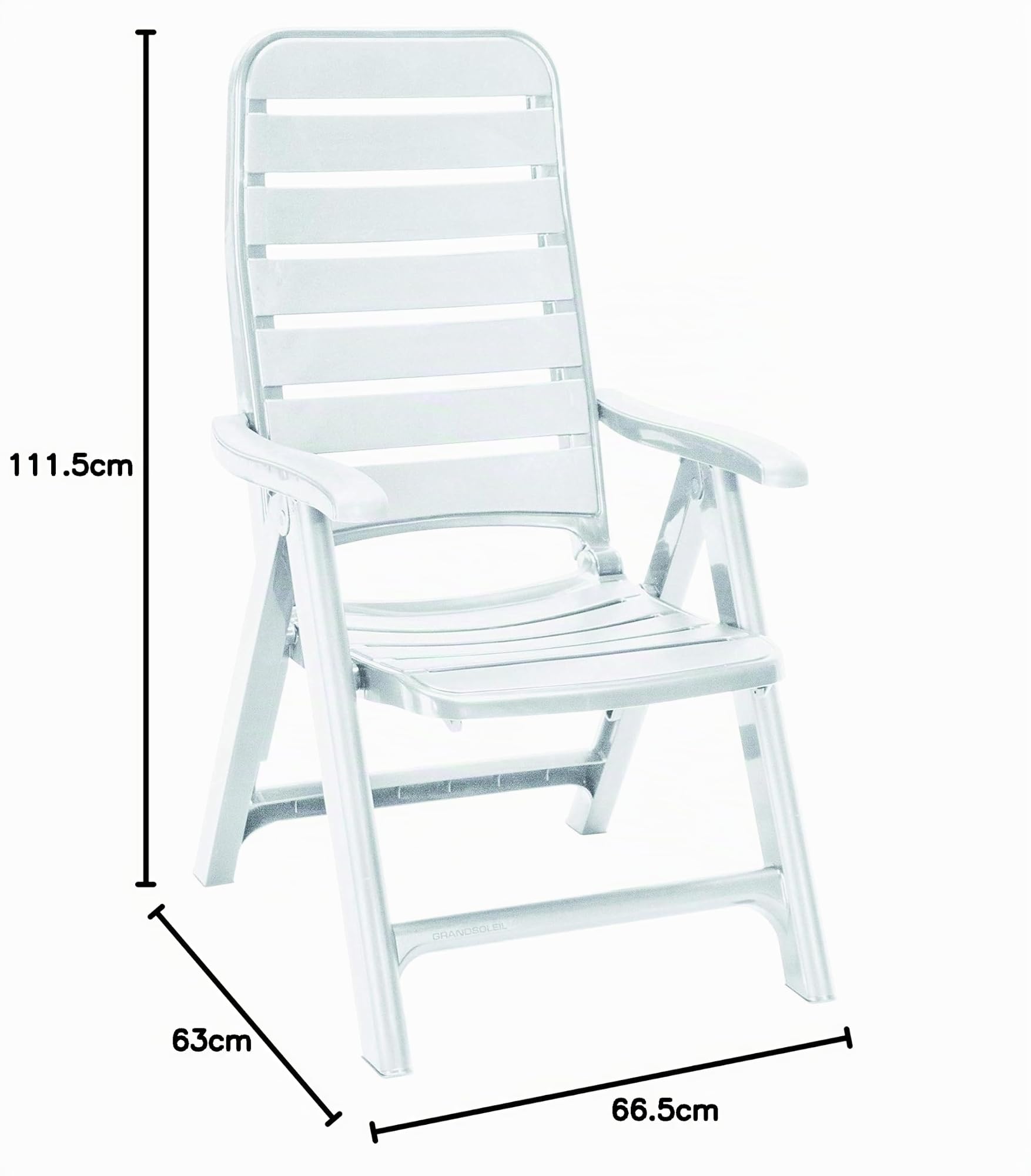 Grandsoleil GRAND SOLEIL Green Boheme Greenpol Poltrona 5 Posizioni, 66,5 X 63 X 111,5 Cm Bianco