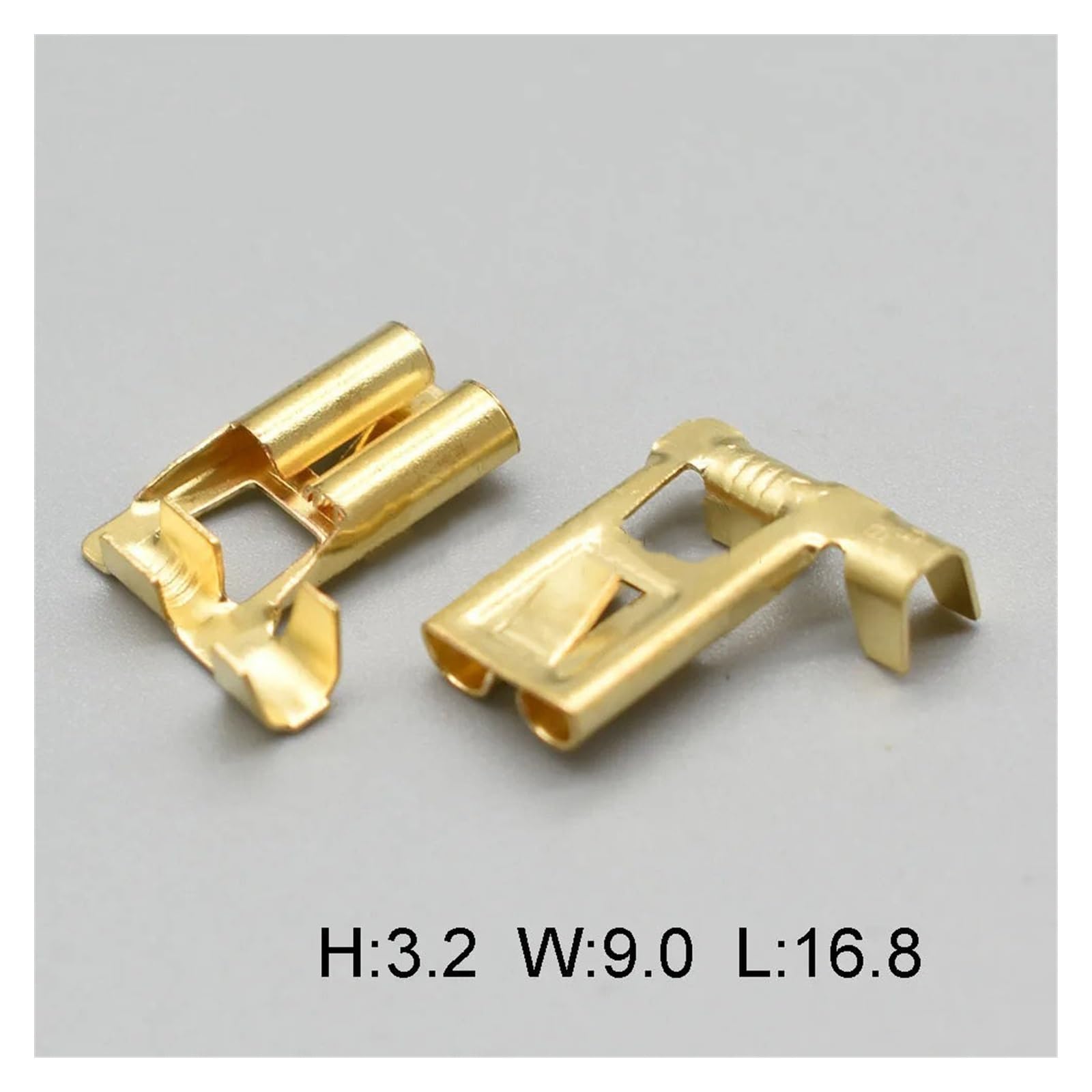 50-200 Stücke DJD031-2 Messing Crimp Terminal Weibliche Flachstecker H4 9003 7,8mm Biegewinkel Auto Buchse Pins(HXFL40120S-15M,Package 50Pcs)