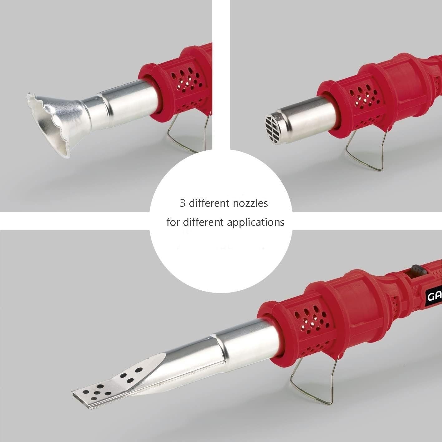 Bruciatore elettrico termico 2 in 1, max 650 °C, 2000 W, portatile, con 2 ugelli, per prato, sentieri, barbecue, diserbo