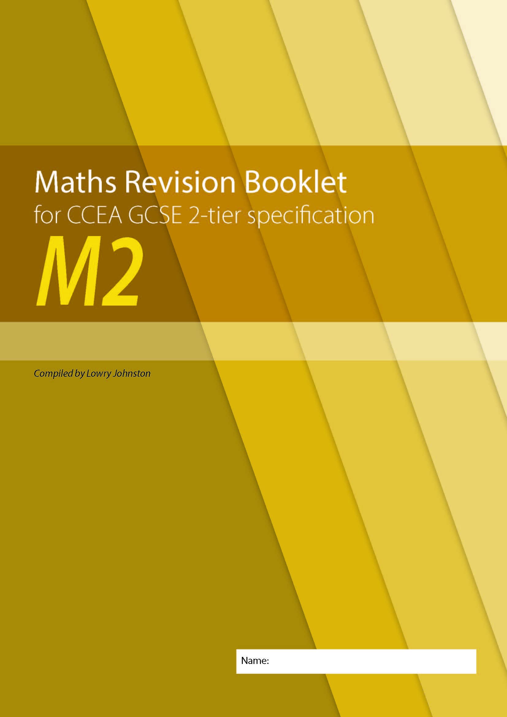Maths Revision Booklet M2 For Ccea Gcse