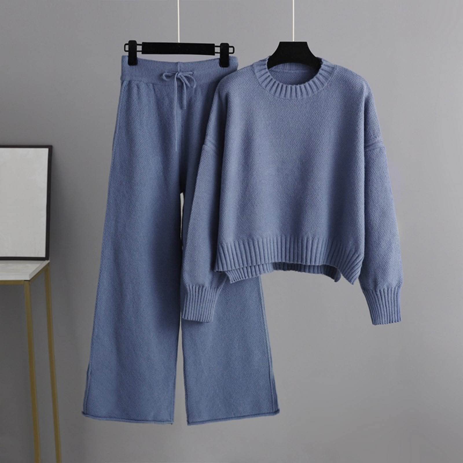 Set di 2 pezzi da donna in cotone con top e pantaloni morbidi, traspiranti, leggeri, alla moda, alla moda, per tutti i giorni, con felpa e pantaloni assortiti morbidi A115