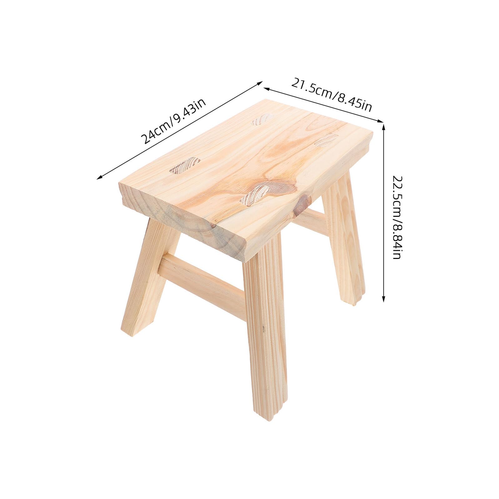 UKCOCO Taburete Infantil de Madera Maciza Pequeño, Beige, Portátil