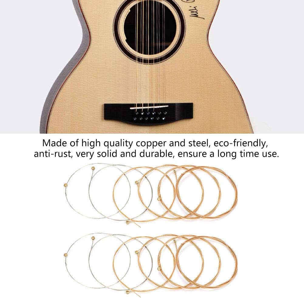 Guitar String Guitar Strings 12 PCS Folk Guitar Replacement Steel String for Guitar Accessory