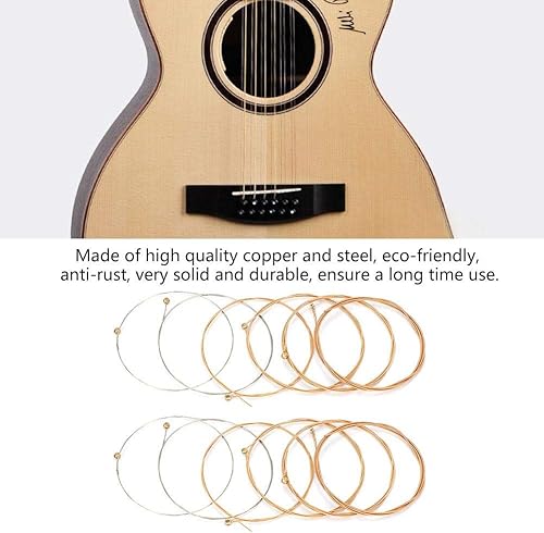 Miniatura 8 de Cuerdas de guitarra, 12 cuerdas de guitarra folclórica con cobre y acero, accesorios de repuesto para instrumentos musicales. Accesorios de