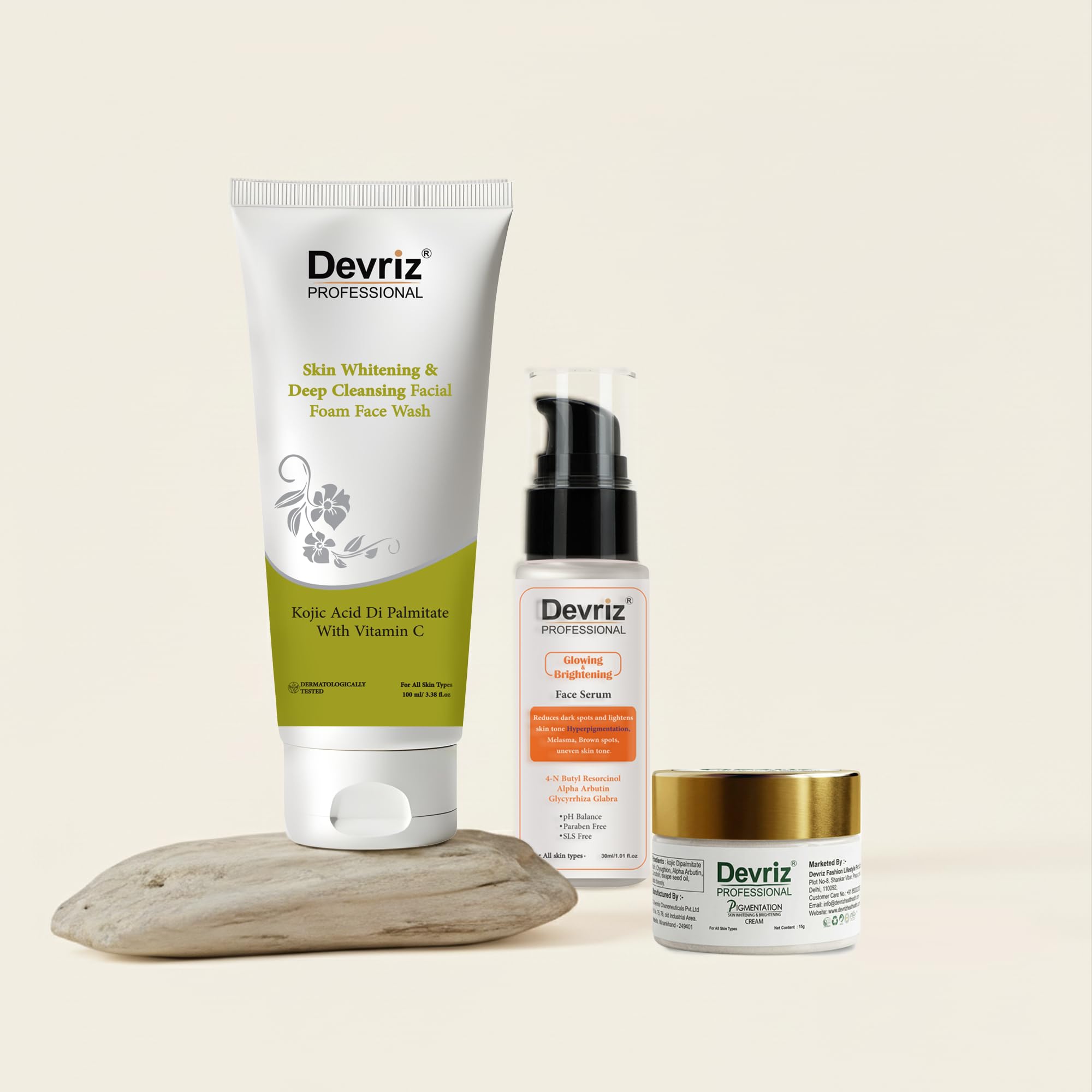 Devriz Healthcare | Pigmentation Kit | Face Wash + Night Cream +