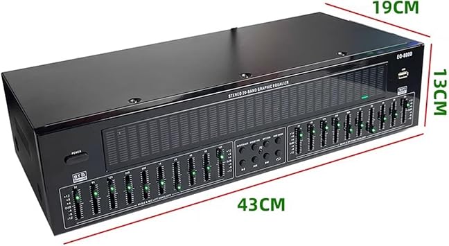 31-Band Digital Equalizer, Audio Stereo Graphic EQ With LED Music Spectrum Analyzer, Noise Reduction, 12 Rhythm Patterns, For Studio Recording