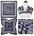 4 Pc Set Large 35 x 35 inches Satin Square Scarves Neck Hair Head Scarf Bundle (Set A)