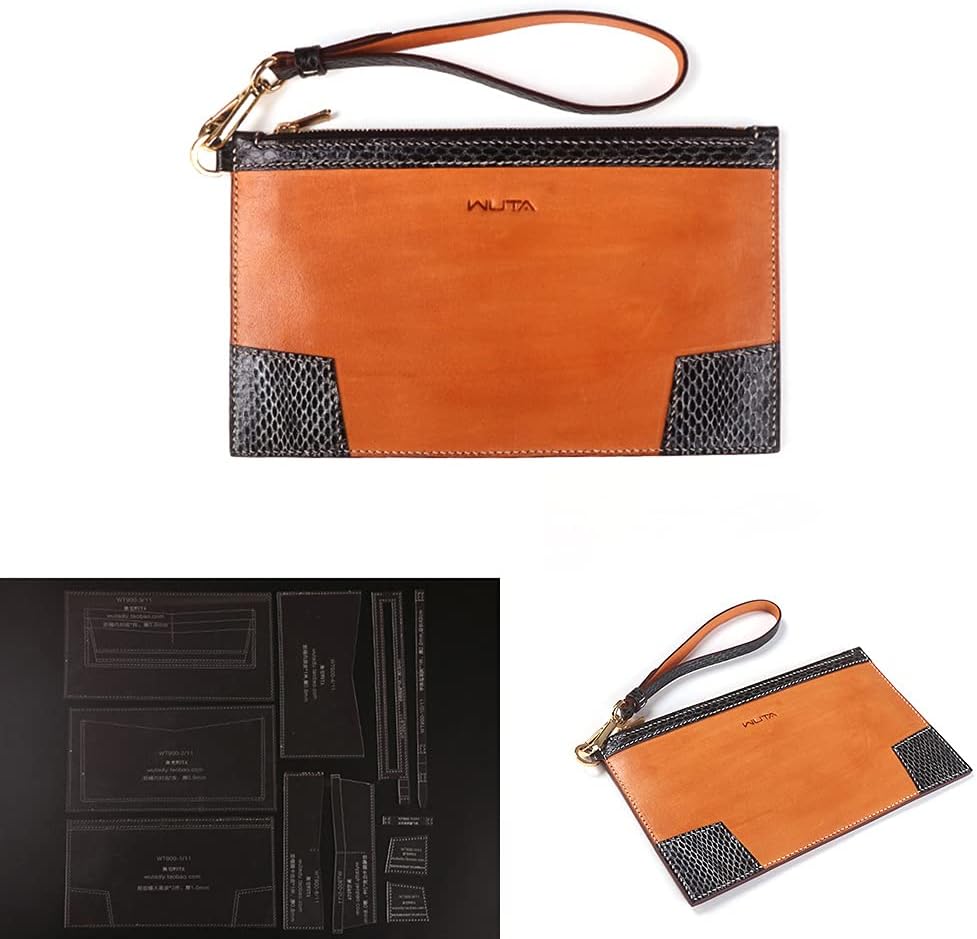 WUTAAcrylic Template DIY Leather Women Ladies Clutches Bag Templates Clear Acrylic Leather Pattern Set Handcraft WT900
