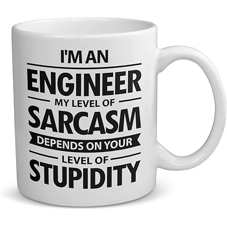 Engineer Coffee Mug, Best Engineer Gifts, Civil Engineering Student Present, Mechanical Engineering, White, 11oz