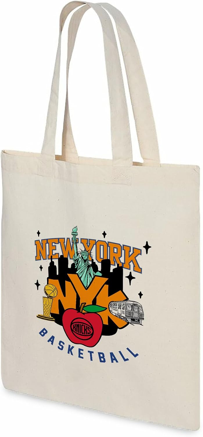 Northwest NBA Canvas Tote Bag, Officially Licensed 100% Cotton Carryall, 14 x 15 in Reusable Shopping and Everyday Tote