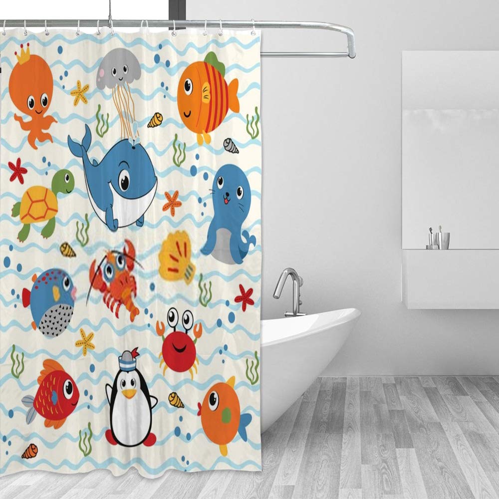 Rideau de douche imperméable haute densité Motif 2 avec œillets renforcés 66x72 inch