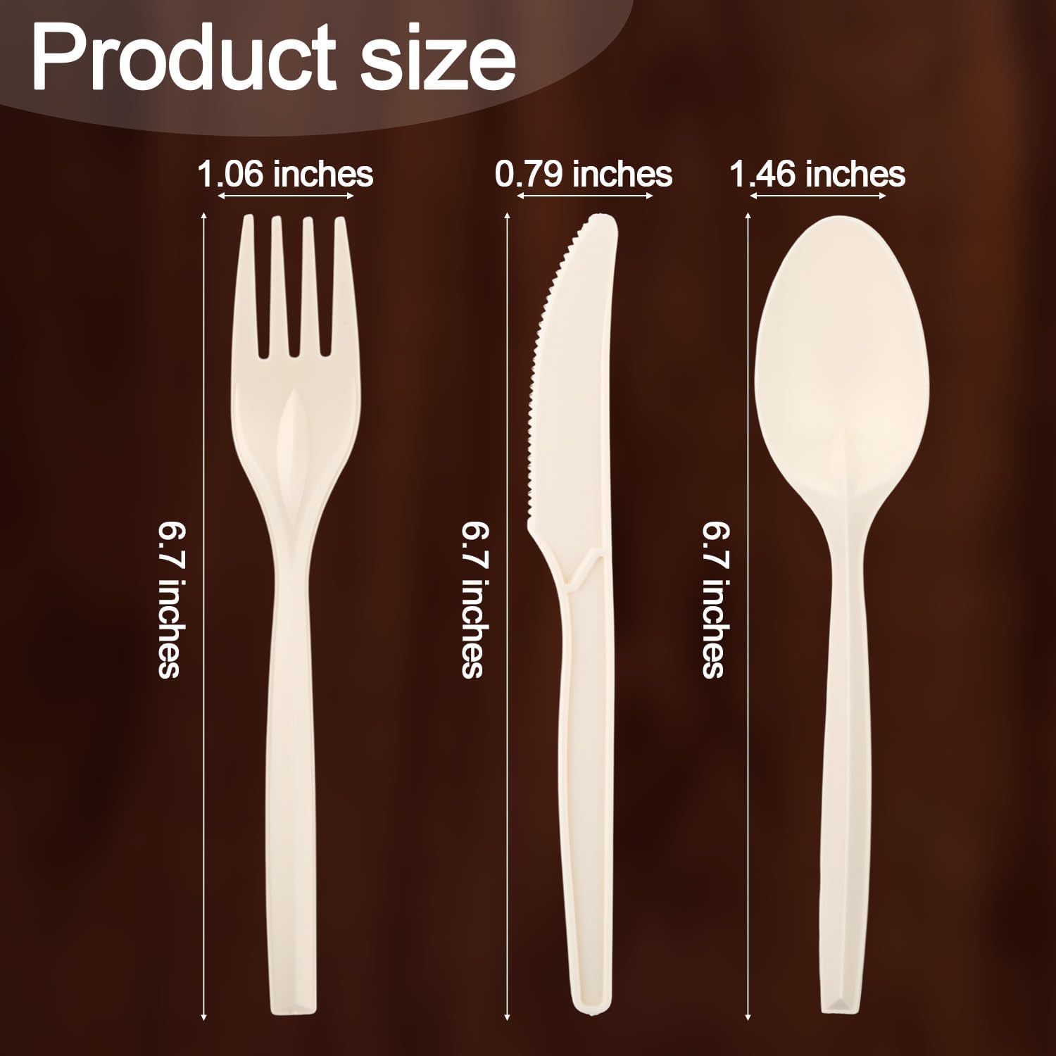 Remerry 1200 Pcs Compostable Cutlery Set Plastic Forks Spoons Knives with Napkin 300 Sets White Disposable Individually Wrapped Utensils 6.5 Knife 7 Fork 7 Spoon Kits for Party Supplies Restaurant