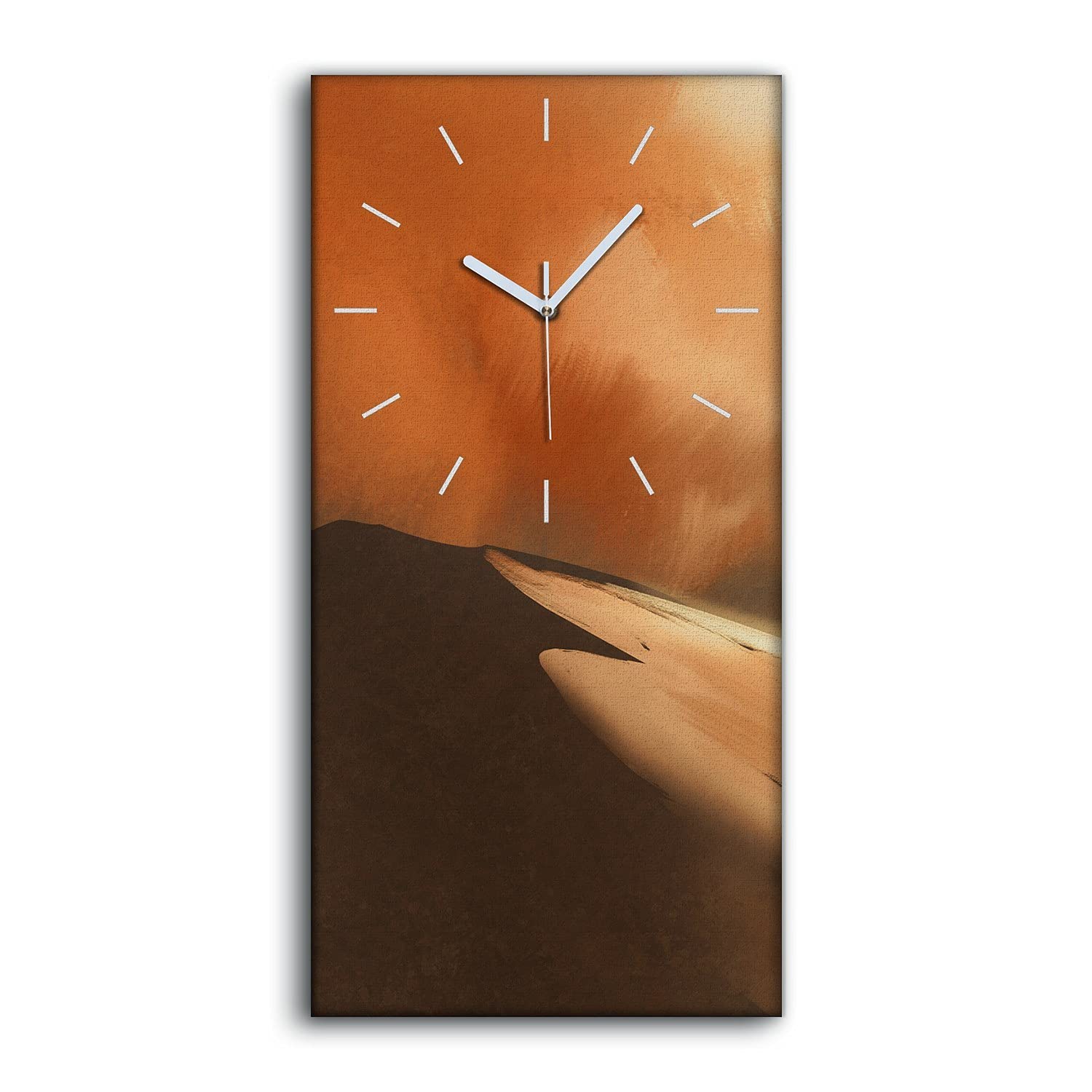 Horloge sur toile d'art moderne tempête de sable 30x60cm mains blanches