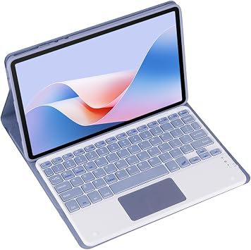 Detachable Wireless Bluetooth Touchpad Keyboard Case for Lenovo Tab 10.1 Inch 2025 Release TB-311FU/TB-311XU, Folio case with Mouse Purple Case, Touch Keyboard
