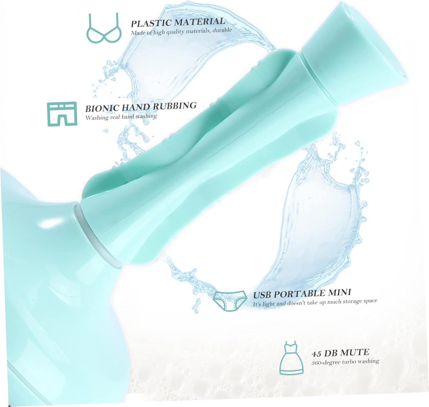 NUOBESTY USB Portable Mini Washing Machine Ultrasonic Rod Washer for Travel Dormitory and Home Use Compact and Efficient Laundry Solution