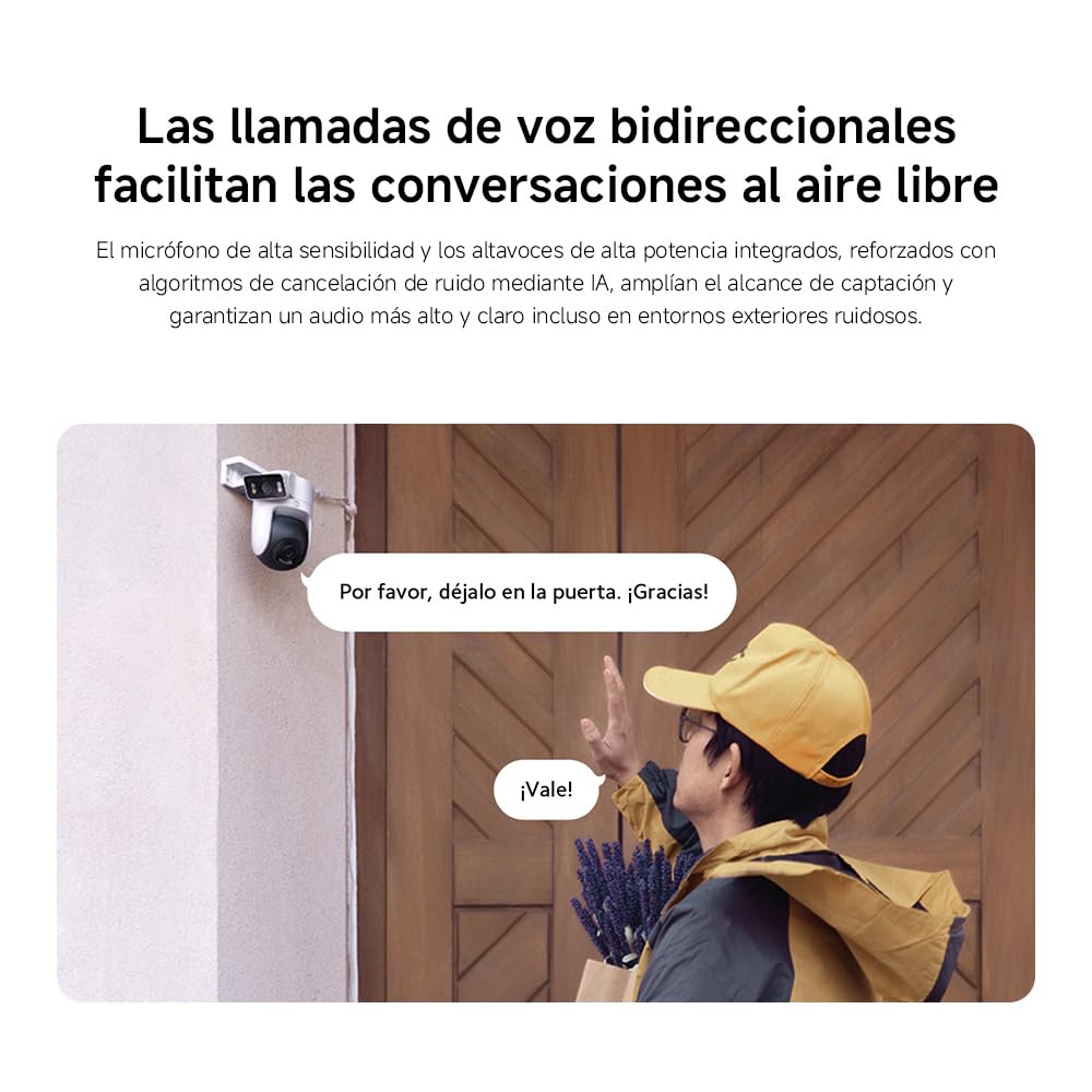 XIAOMI Cámara Exterior CW500 Dual - Calidad de Imagen Ultra HD Doble 2.5K, Detección AI, Wi-Fi 6 de Doble Banda, Chip de Seguridad