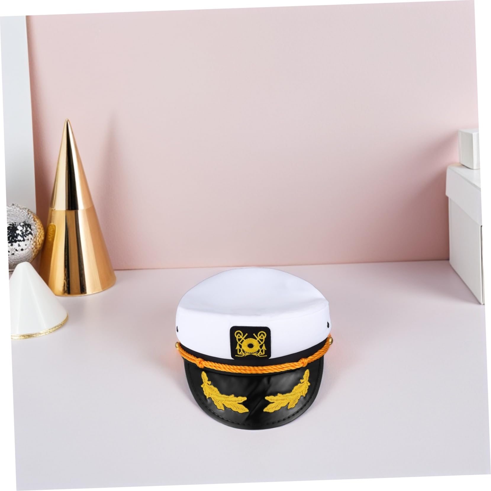 4pezzi Cappello Capitano Regolabile in Poliestere Ricamo Adatto Feste in e Yacht Per Tutte Dimensioni Della