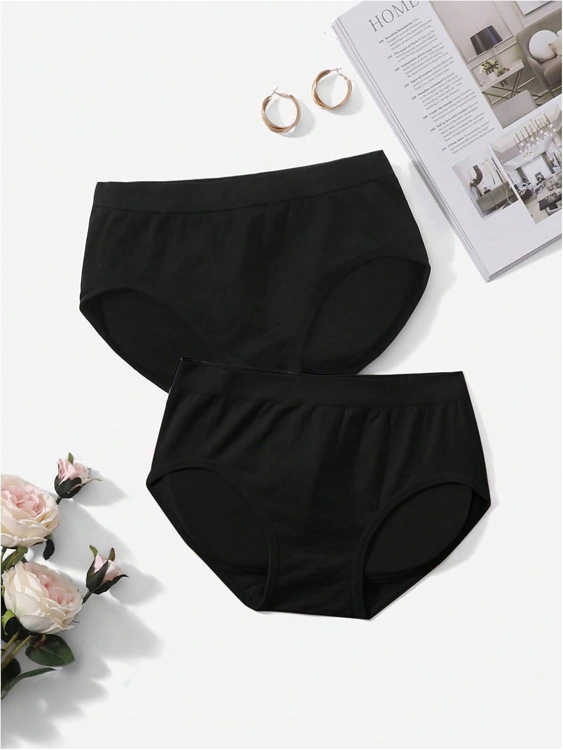 WDIRARA Women's 2 Piece High Waist Hip Pad Shapewear Panty Butt Lifter Tummy Control Underwear - Image 2