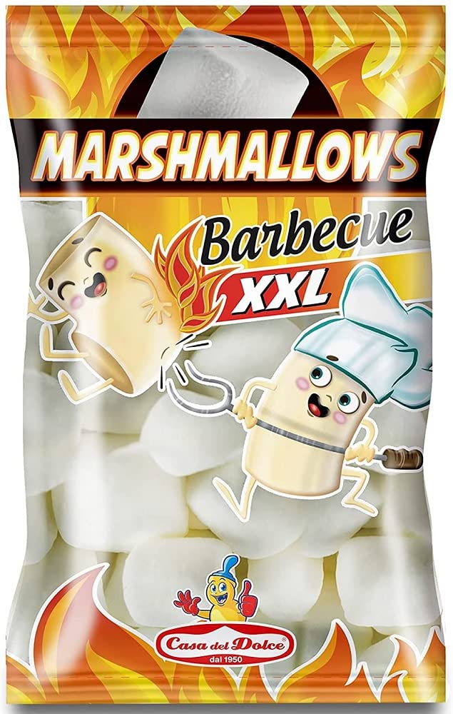 Marshmallows XXL (350g) - Perfect for Barbeque, Bonfire Roast, Toastin' & Smores | Soft & Fluffy | Gluten Free | Made in Italy 🍬 by Casa del Dolce