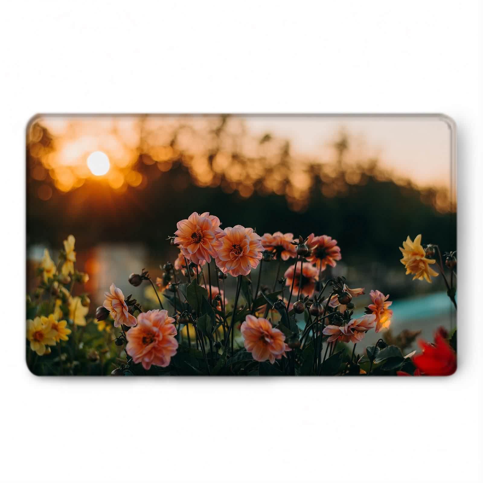 Tappeto da bagno, zerbino per esterni, 60 x 180 cm, colore arancione giallo fiori tramonto flanella tappeto tappetino