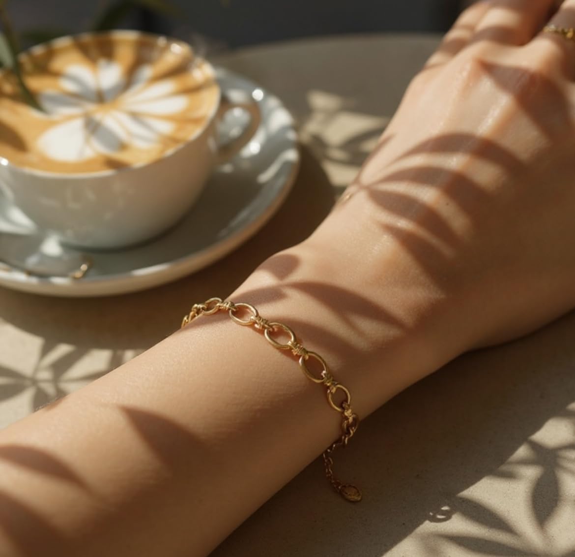 18K 18 Karat Yellow Gold Plated over Stainless Steel Oval Link Chain Bracelet, 6.5 inch, Nickel Free Waterproof hypoallergenic Tarnish Resistant - Image 6